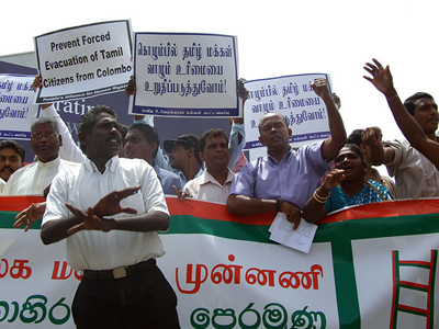Demonstration against the eviction of Tamils from Colombo