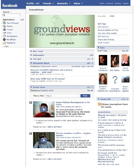 Groundviews Facebook Fan Page